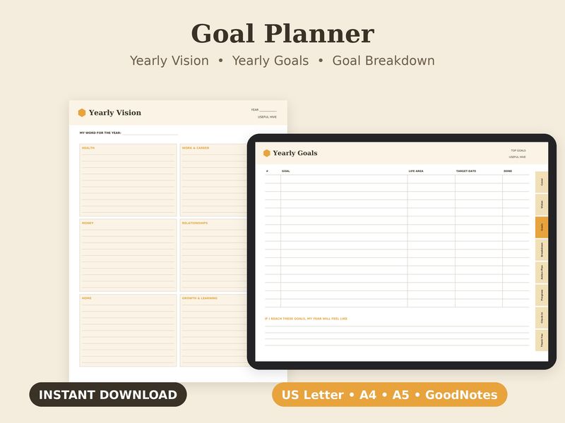 Goal Planner printable PDF cover